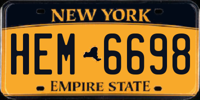 NY license plate HEM6698