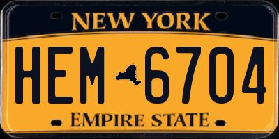 NY license plate HEM6704