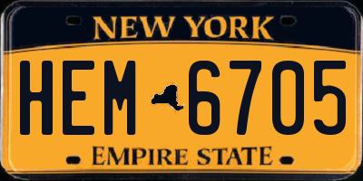 NY license plate HEM6705