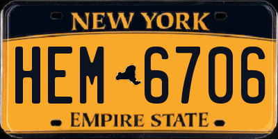NY license plate HEM6706