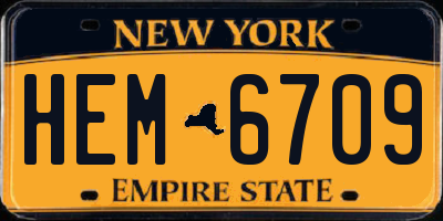 NY license plate HEM6709