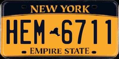NY license plate HEM6711