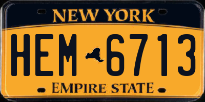 NY license plate HEM6713