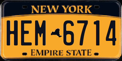 NY license plate HEM6714