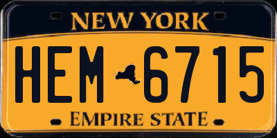 NY license plate HEM6715