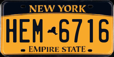 NY license plate HEM6716
