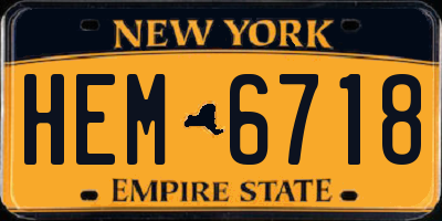 NY license plate HEM6718
