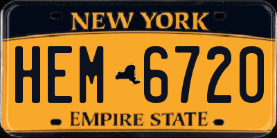 NY license plate HEM6720