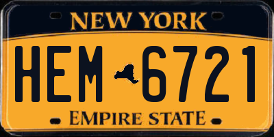 NY license plate HEM6721