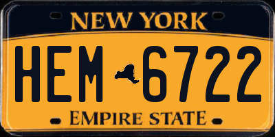 NY license plate HEM6722