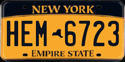NY license plate HEM6723