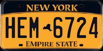 NY license plate HEM6724