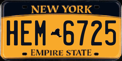 NY license plate HEM6725