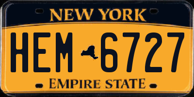 NY license plate HEM6727