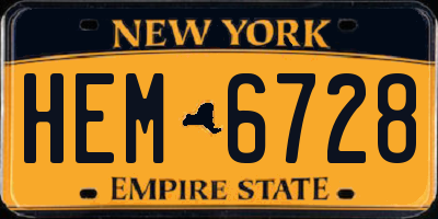 NY license plate HEM6728