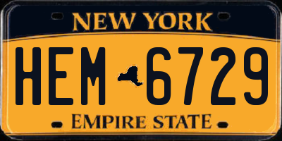 NY license plate HEM6729