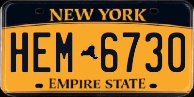 NY license plate HEM6730