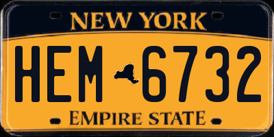 NY license plate HEM6732