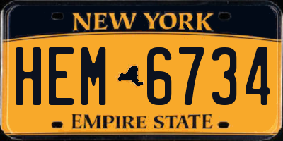 NY license plate HEM6734