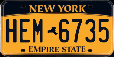 NY license plate HEM6735