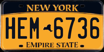 NY license plate HEM6736
