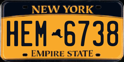NY license plate HEM6738
