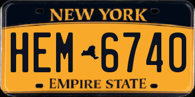 NY license plate HEM6740
