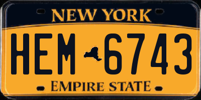 NY license plate HEM6743