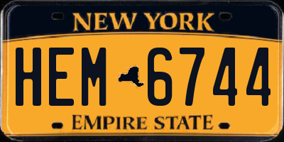 NY license plate HEM6744
