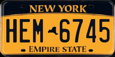 NY license plate HEM6745