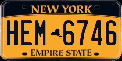 NY license plate HEM6746