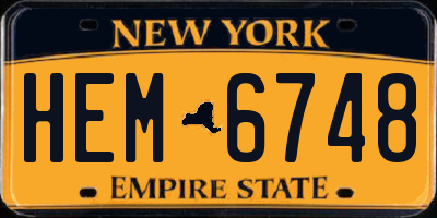 NY license plate HEM6748