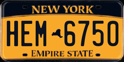 NY license plate HEM6750