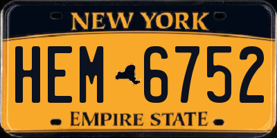 NY license plate HEM6752
