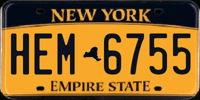 NY license plate HEM6755