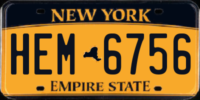 NY license plate HEM6756