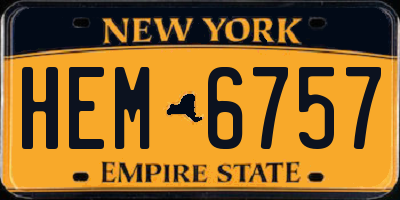 NY license plate HEM6757