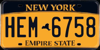 NY license plate HEM6758