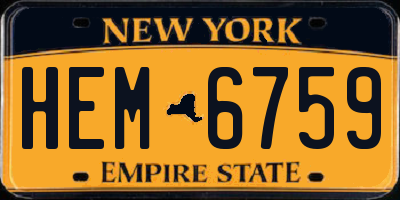 NY license plate HEM6759