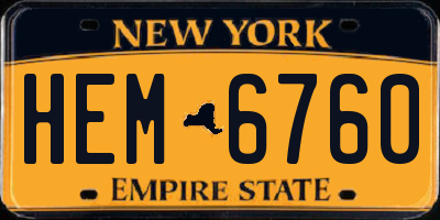NY license plate HEM6760