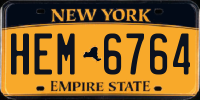 NY license plate HEM6764