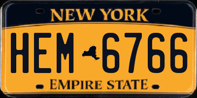 NY license plate HEM6766