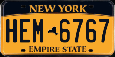 NY license plate HEM6767