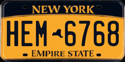 NY license plate HEM6768