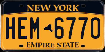 NY license plate HEM6770