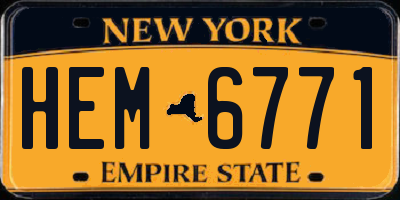 NY license plate HEM6771