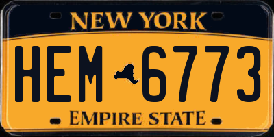 NY license plate HEM6773