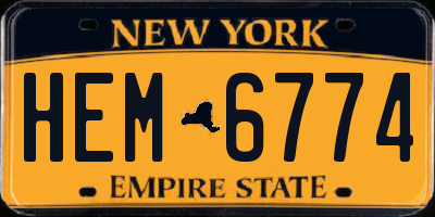 NY license plate HEM6774