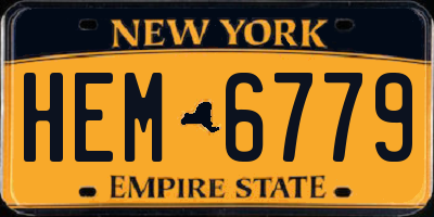 NY license plate HEM6779