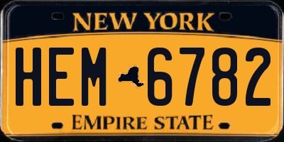 NY license plate HEM6782